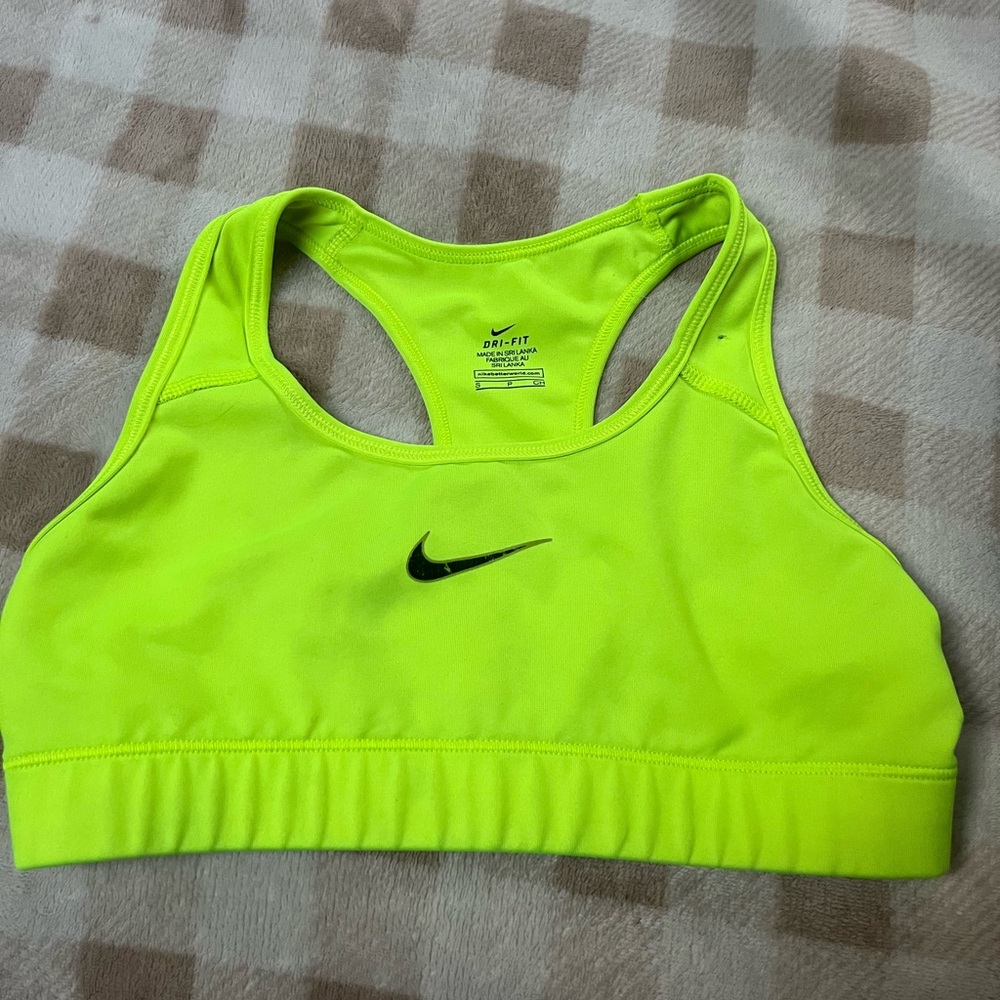 DRI-FIT Nike sports bra, size small, color neon yellow